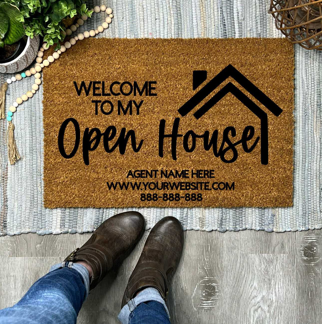 Welcome to My Open House, House Outline, Custom Info